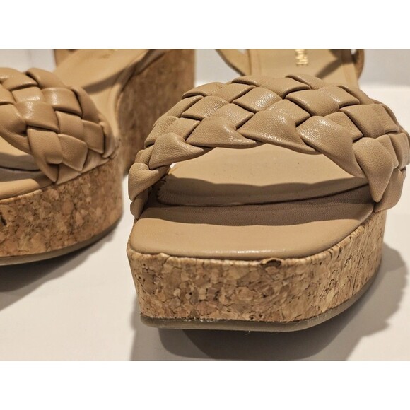 SUN + STONE Allvina Women’s Faux Leather Cork 2.5" Wedge Sandals Size 8.5 - Picture 4 of 12